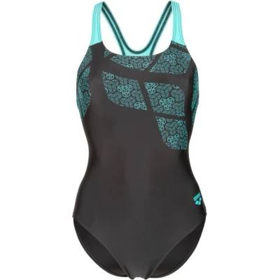 arena Дамски бански костюм Arena Women's Kikko Swimsuit Swim Pro Back Swimsuit - Black / Water - размер 44 (EU) (150-5857-0116)