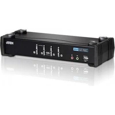 ATEN KVMP превключвател, ATEN CS1764A-AT, 4-портов, USB, DVI, Audio (CS1764A-AT-G)