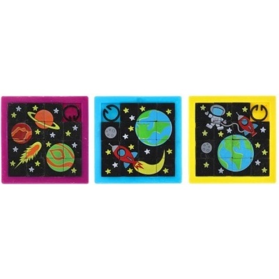 Přesouvačka hlavolam vesmír plast 7x7cm mix barev