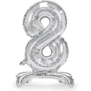 PartyDeco Свободностоящ балон от фолио 8 сребрист 70 см