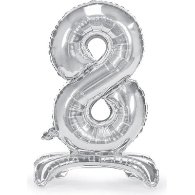 PartyDeco Свободностоящ балон от фолио 8 сребрист 70 см