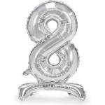PartyDeco Свободностоящ балон от фолио 8 сребрист 70 см