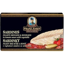 Kaiser Franz Josef Exclusive Sardinky filety v paradajkovej omáčke so zeleninou 90 g