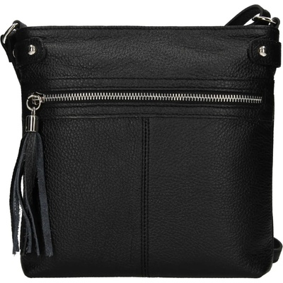 Dámská kožená crossbody kabelka Italia Laura černá