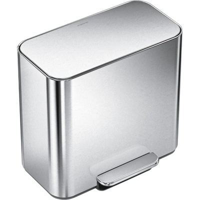 Simplehuman Mini pedálový odpadkový kôš na triedený odpad 15 l, nehrdz. oceľ mat