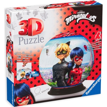 Image 1 of Ravensburger 3D пъзел Ravensburger от 72 части - Калинката и черният котарак (11167)