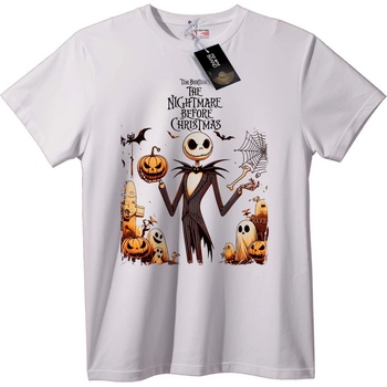 NOONEBRAND Тениска Джек Скеллингтон за Хелоуин - 6XL, Black