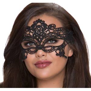 Queen lingerie Маска queen lingerie - wide black lace mask