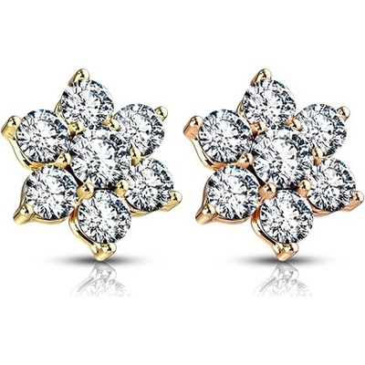 Šperky4U zlacený microdermal kytička ozdobná část MD008-GDC