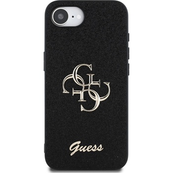 Image 1 of GUESS Гръб Guess за iPhone 16E , PU, Fixed Glitter, 4G Metal Logo, Черен