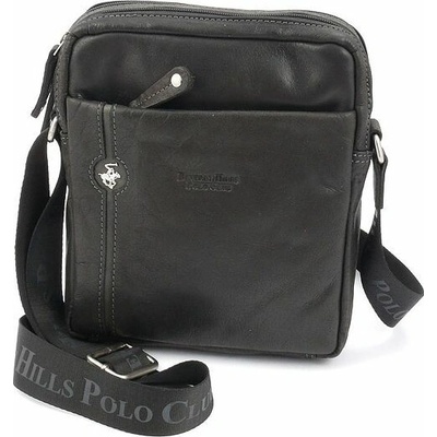 Beverly Hills Polo Club taška crossbody kožená BHPC Explore M + čierna 3 L
