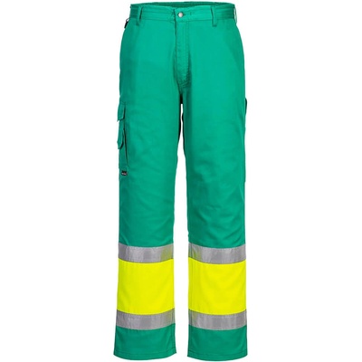 Portwest hi-vis combat l049 / Леки светлоотразителни панталони - hv жълто/синьо зелено m (l049ytrm)