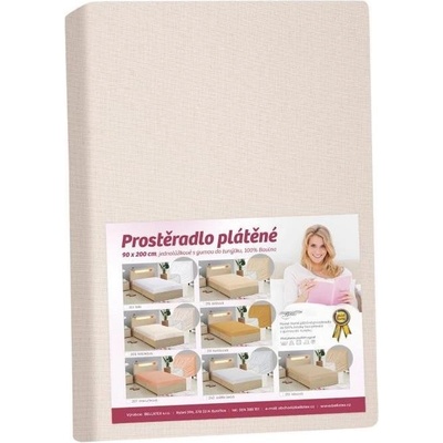 Bellatex Prostěradlo plátěné bilá káva 90x200