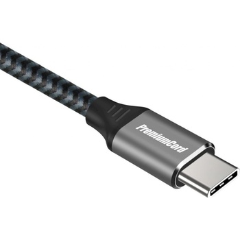PremiumCord ku31cr1 USB-C ( USB 3.2 GEN 2, 3A, 60W, 20Gbit/s ) bavlněný oplet, 1m