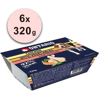 Ontario Adult Dog Chicken with Vegetable 6 x 320 g