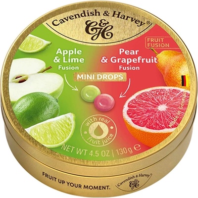 Cavendish & Harvey Mini Drops Apple & Lime Fusion & Pear & Grapefruit Fusion 130 g