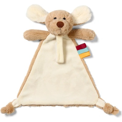 BabyOno plyšová hračka/prítulníček Dog Willy s držiakom na cumlík béžový