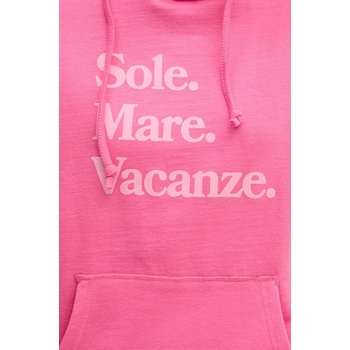 Drivemebikini Суичър Drivemebikini Sole Mare в розово с качулка с принт 2024-DMBS-025-PI (2024.DMBS.025.PI)