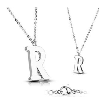 Šperky4U Ocelový řetízek s přívěškem iniciála OPD0096-R