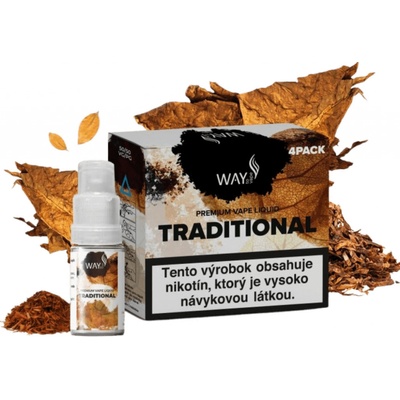 WAY to Vape TRADITIONAL 4Pack 4 x 10 ml - 12 mg
