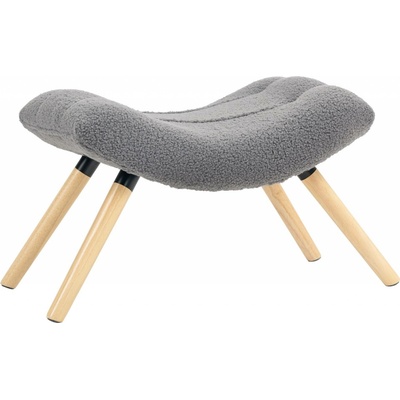 HOMCOM Podnožka s látkou Berber fleece 67 x 45 x 38 cm | tmavě šedá