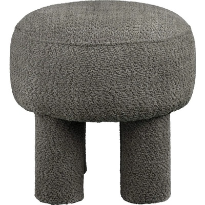 House Nordic Puf z textilie bouclé, šedý, ø43x43 cm, Canberra Barva: tmavě šedá