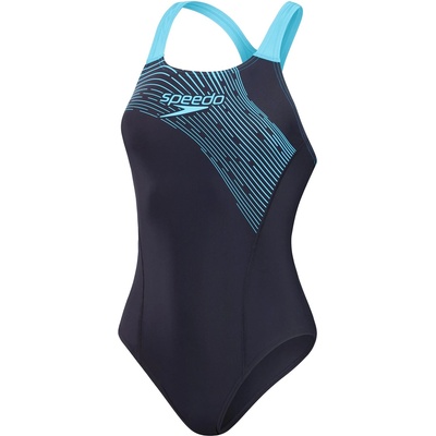 Speedo Womens Medley Logo 1 Piece - Navy