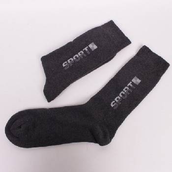 Мъжки термо чорапи в графитено-сив цвят с надпис