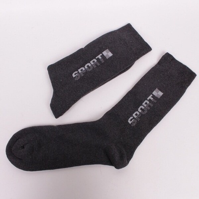 Мъжки термо чорапи в графитено-сив цвят с надпис