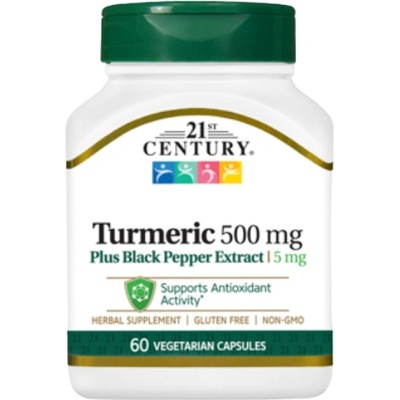 21st Century Turmeric 500 mg + Black Pepper [60 капсули]