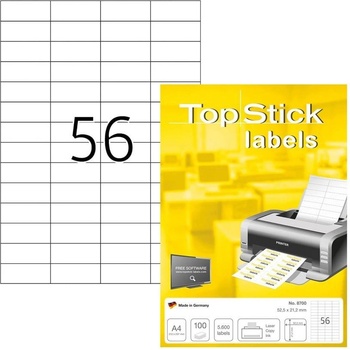 Top Stick Самозалепващи се етикети, A4, 52.5 х 21.2 mm, 56 б (1540100187)