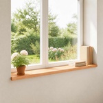 vidaXL Парапети за прозорци 2 бр. Лак 110 x 15 x 2 cm Солидно бук (42048211)