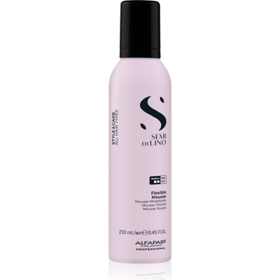 Alfaparf Milano Semi di Lino Style&Care Flexible Mousse pěnové tužidlo pro přirozenou fixaci a lesk vlasů s UV filtrem 250 ml