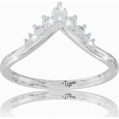 VIPgold Zlatý prsteň s bielymi zafírmi v bielom zlate R34558b S