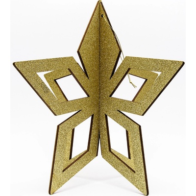 Decoled zlatá hvězda 3D 80 cm