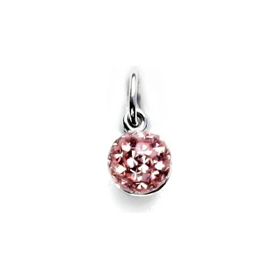 Čištín Stříbrný přívěsek kulička s krystaly Light rose P 1183