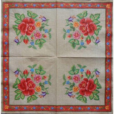Maki obrúsky Vyšívaná růže 33x33cm