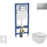 Geberit Duofix - Комплект от предстена инсталация, тоалетна чиния и седалка Ideal Standard Tesi, бутони Sigma01, Aquablade, SoftClose, матов хром SANI11CD2111 (SANI11CD2111)