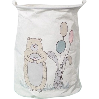 Textilomanie Koš s potiskem BEAR 35x45 cm bílý