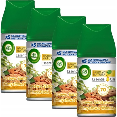 Air Wick Freshmatic Sandálové dřevo a smyslná Vanilka Náplň 4 x 250 ml