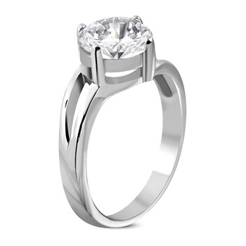 Šperky4U ocelový prsten se zirkonem OPR1608