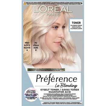 L’Oréal Paris Préférence Le Blonding Toner kyselý toner neutralizující mosazné podtóny odstín 01 Platinum Ice 1 ks