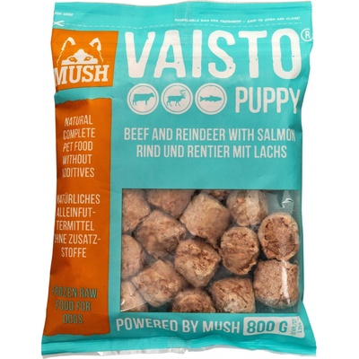 Mush Vaisto Puppy ledově modré hovězí a sobí s lososem mražené BARF 800 g