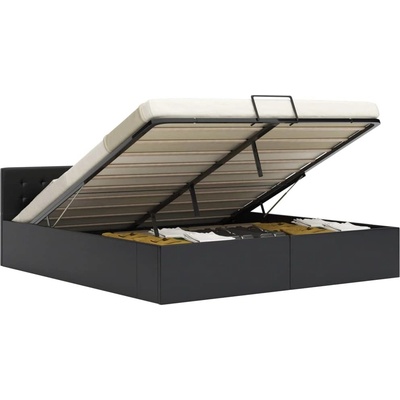 zahrada-XL 285515 Rám postele zvedací úložný prostor černý umělá kůže