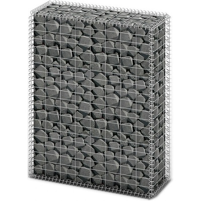 vidaXL Габион кошница с капаци, поцинкована тел, 100x80x30 см (141040)