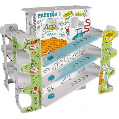Monumi Parkoviště Skládačka k vymalování pro děti
