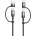 DeTech Кабел за данни DeTech DE-54UCI, 4в1 USB-Lightning/Type-C Type-C - Type-C, 1.0m, Черен - 40535