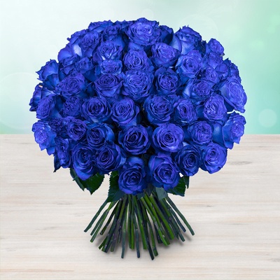 Rozvoz květin: Modré luxusní růže - 60cm (M) - cena za 1ks - Beroun