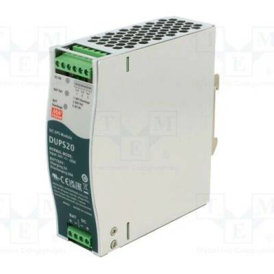 MEAN WELL DUPS20 Napájecí zdroj: UPS; na lištu DIN; 24VDC; 20A; 21÷29VDC; -30÷70°C