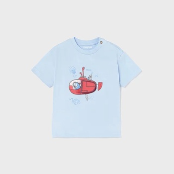 Image 1 of MAYORAL Тениска с къс ръкав play с подводница за бебе момче в небесно синьо Майорал